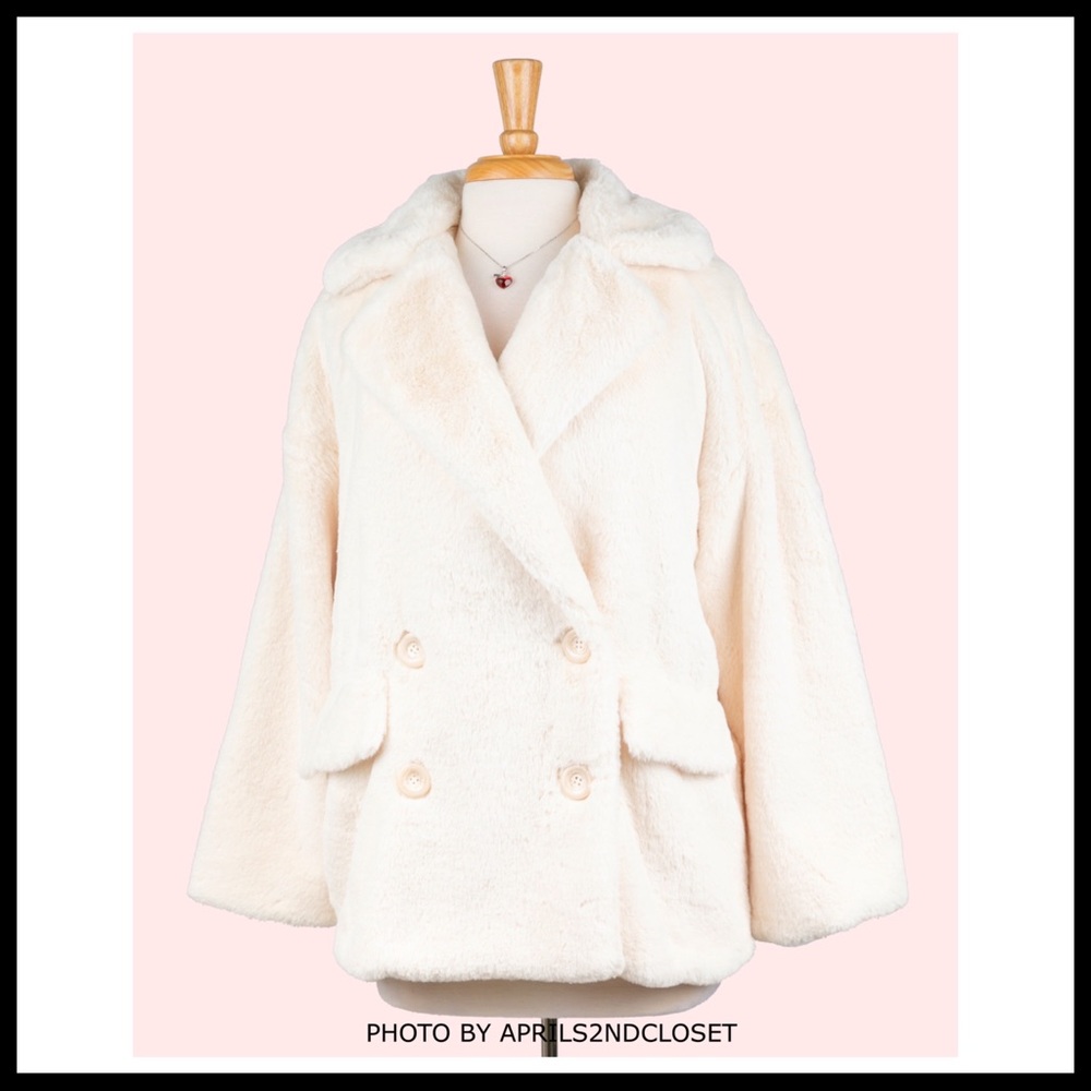 FREE PEOPLE BOHO TEDDY COAT FAUX FUR JACKET A2C - Picture 4 of 15